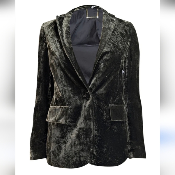 Frame Denim Velvet Blazer in Dark Green - Picture 10 of 10